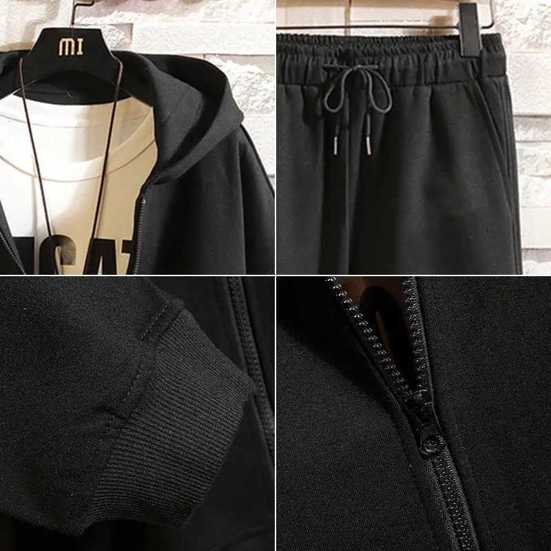 Black Hoodie Track Suit for Boys Plus Size Spring Autumn - Image 10