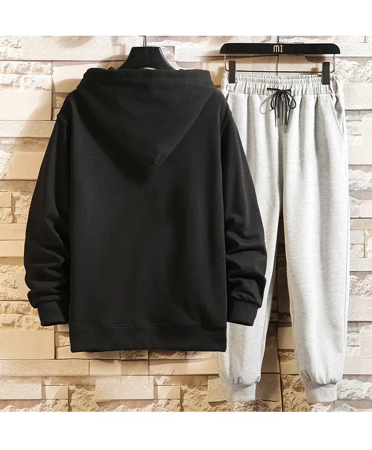 Black Hoodie Track Suit for Boys Plus Size Spring Autumn — feature 14