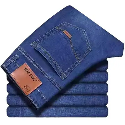 Men Blue Stretch Loose Fit Jeans All Season