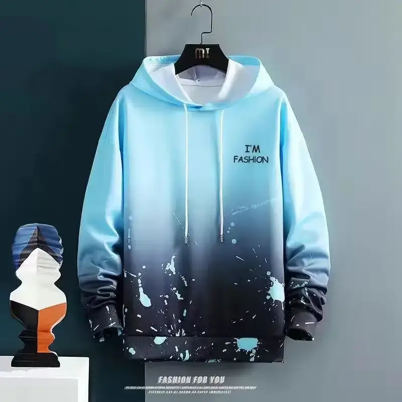 Men's Black Hooded Sweatshirt Set with Drawstring Waist - Image 8