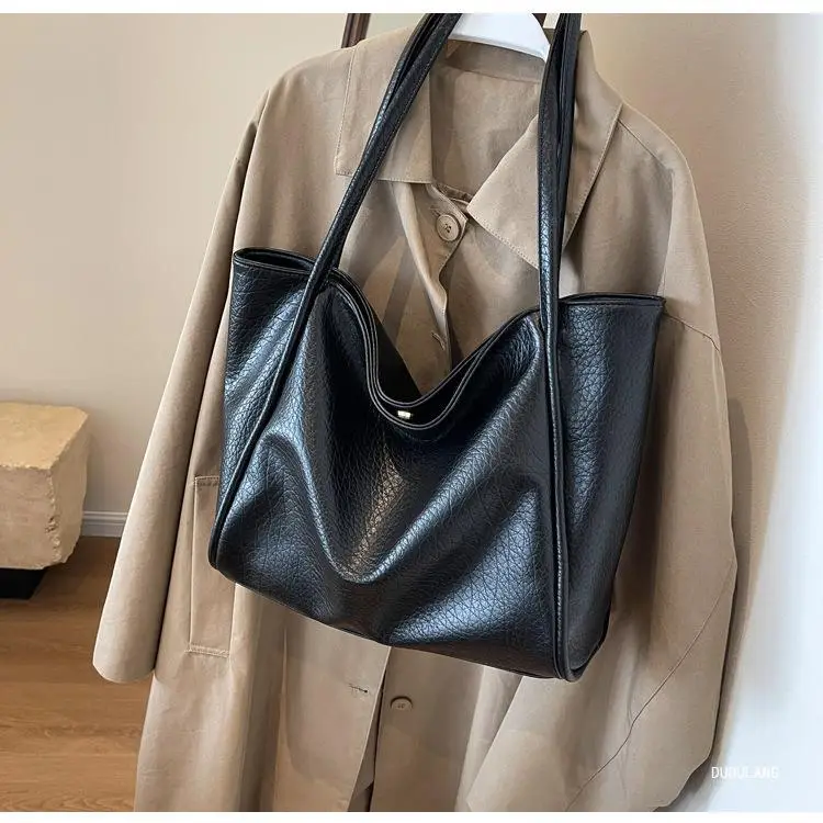 Women's 2-Piece Leather Shoulder Bag Black — feature 17