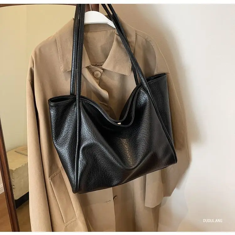 Women's 2-Piece Leather Shoulder Bag Black — feature 18
