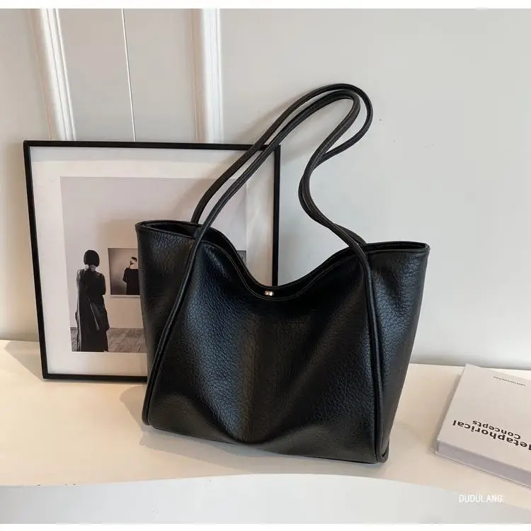 Women's 2-Piece Leather Shoulder Bag Black — feature 23