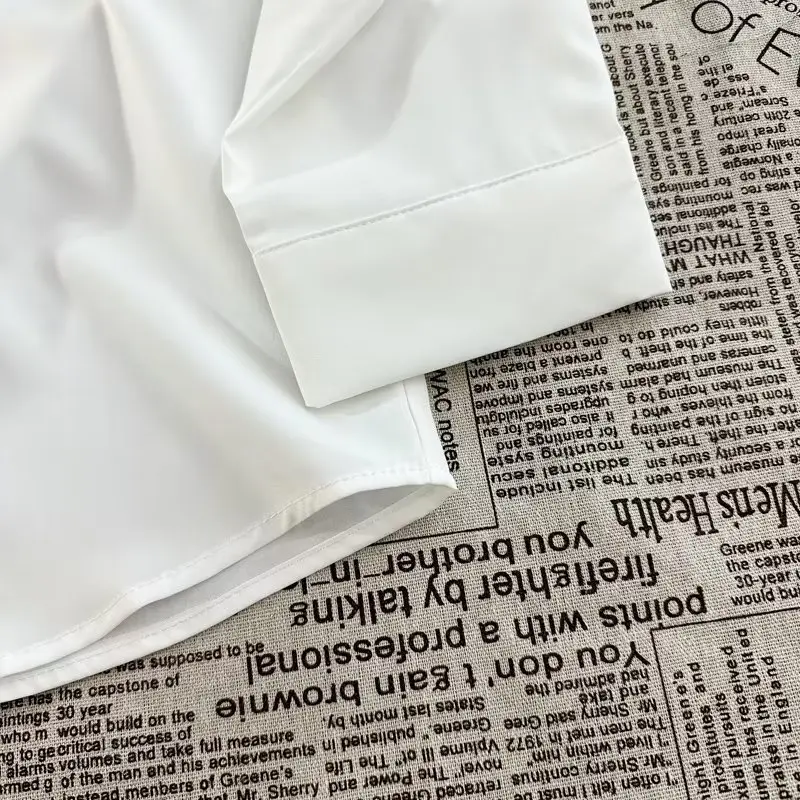 Men's White & Black Long Sleeve Button Down Shirt Set — feature 8