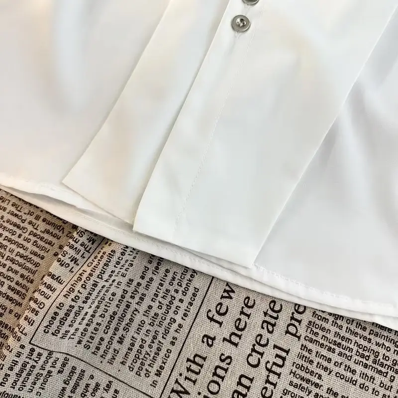 Men's White & Black Long Sleeve Button Down Shirt Set — feature 9
