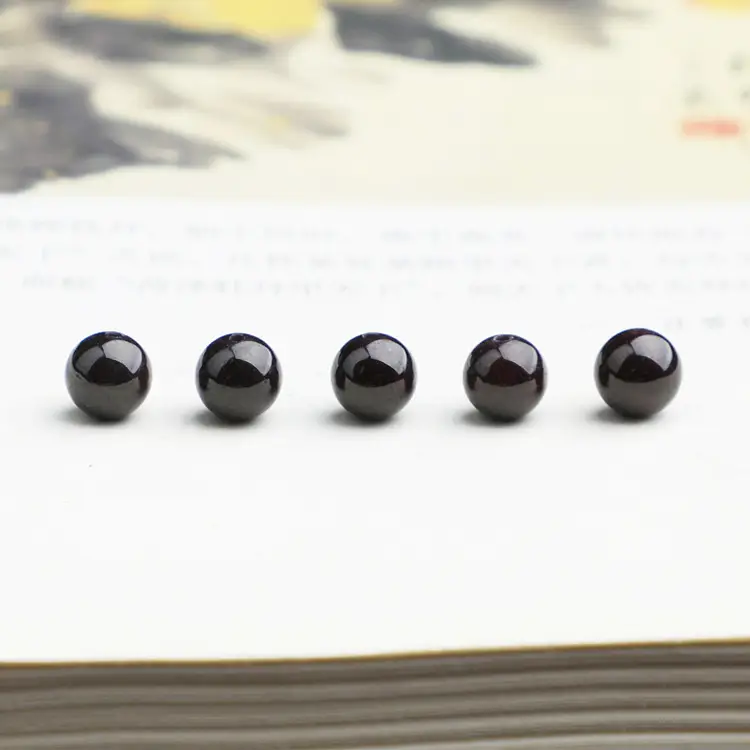 Natural Garnet Round Beads Black - Image 3