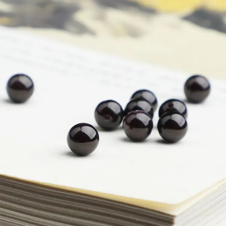Natural Garnet Round Beads Black - Image 5
