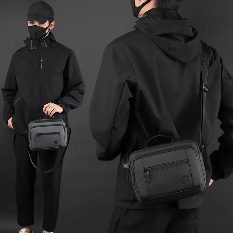 Men's Black Sports Commuter Shoulder Bag with Card Holder - Image 6
