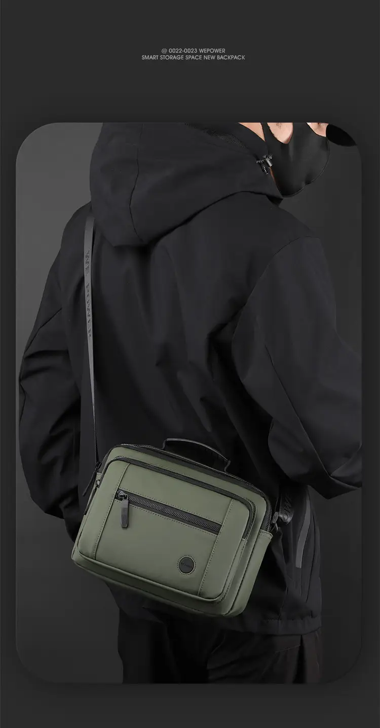 Men's Black Sports Commuter Shoulder Bag with Card Holder — feature 15
