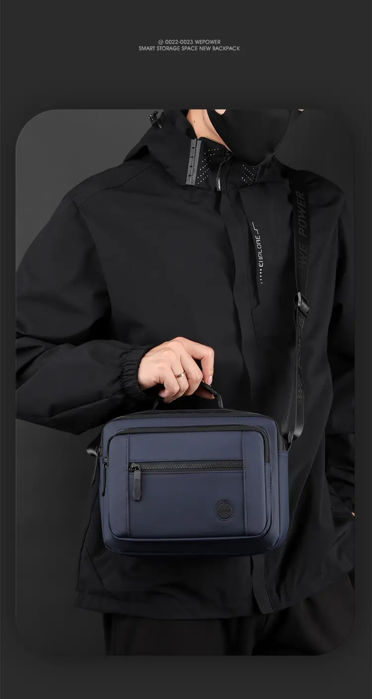 Men's Black Sports Commuter Shoulder Bag with Card Holder — feature 18