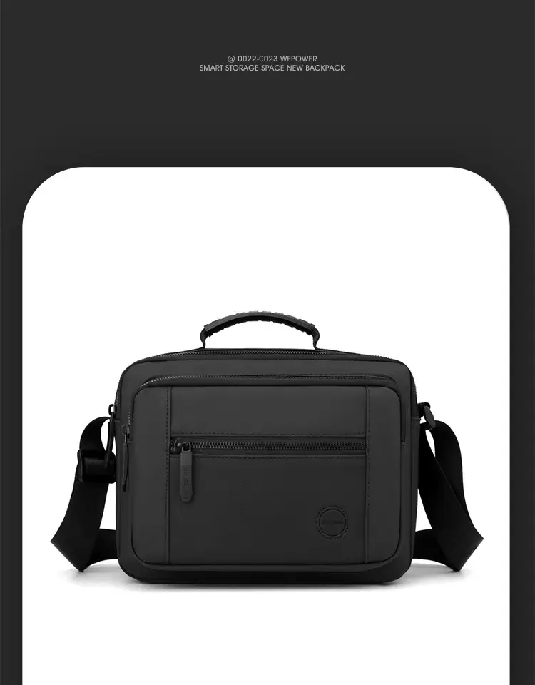 Men's Black Sports Commuter Shoulder Bag with Card Holder — feature 20