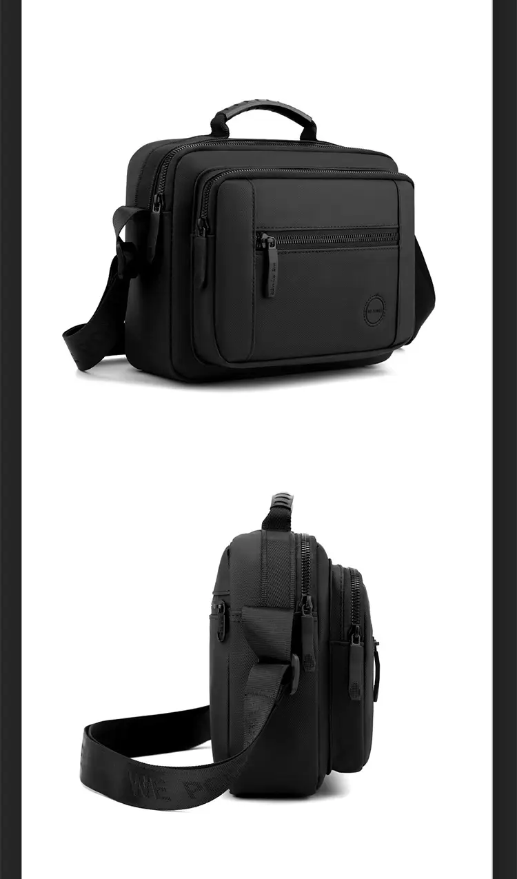 Men's Black Sports Commuter Shoulder Bag with Card Holder — feature 21