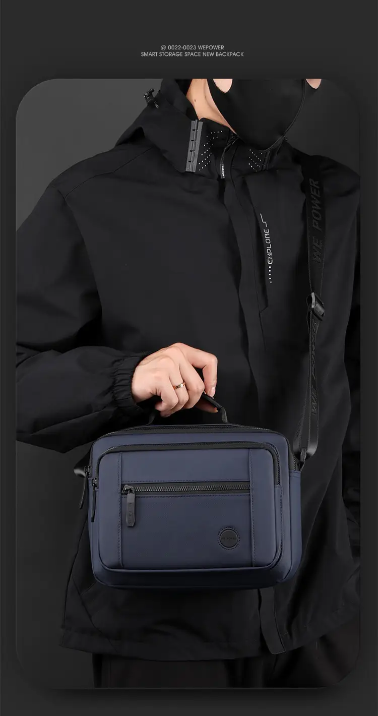 Men's Black Sports Commuter Shoulder Bag with Card Holder — feature 6