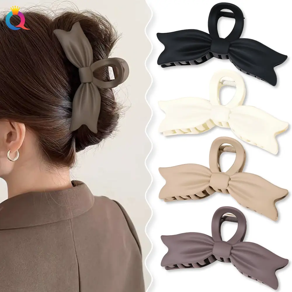 Qiyue Bow Hair Clips Black Brown Large Updo Clips - Image 6