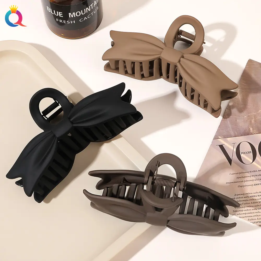 Qiyue Bow Hair Clips Black Brown Large Updo Clips - Image 7