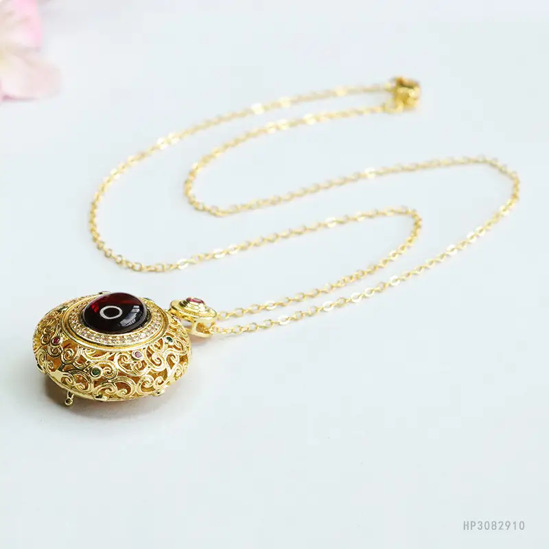 Natural Blood Amber Pendant Necklace for Women - Image 6