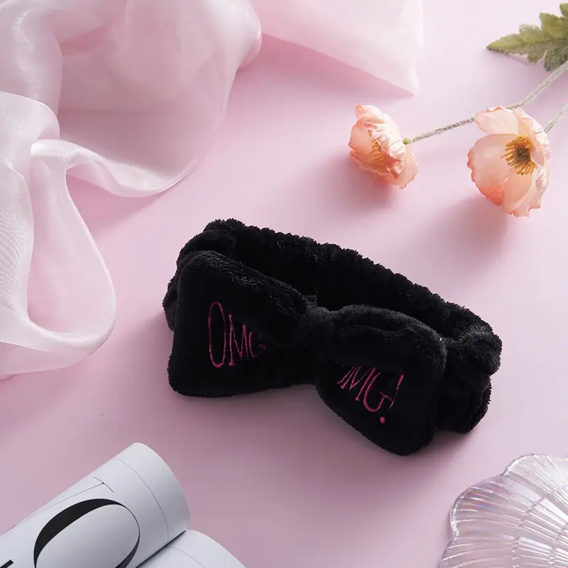 Red Embroidered Hairband for Women Omg Makeup Face Wash Anti-Moisture - Image 13