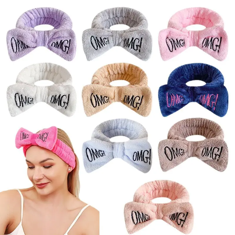 Red Embroidered Hairband for Women Omg Makeup Face Wash Anti-Moisture - Image 14