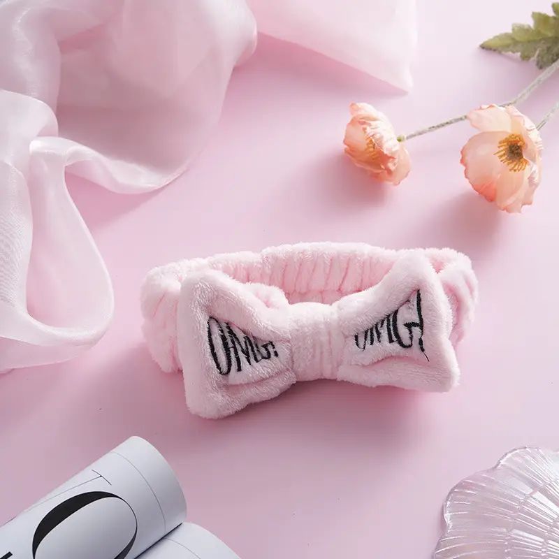 Red Embroidered Hairband for Women Omg Makeup Face Wash Anti-Moisture — feature 17
