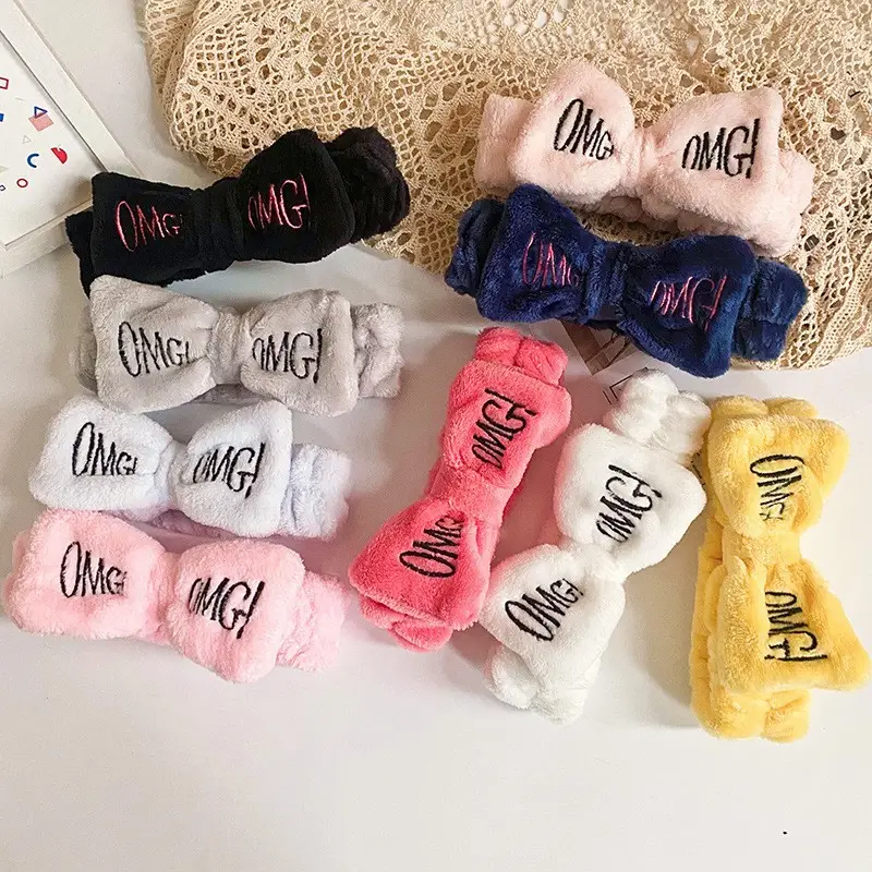 Red Embroidered Hairband for Women Omg Makeup Face Wash Anti-Moisture — feature 6