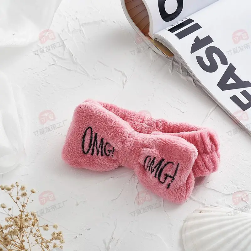 Red Embroidered Hairband for Women Omg Makeup Face Wash Anti-Moisture - Image 4