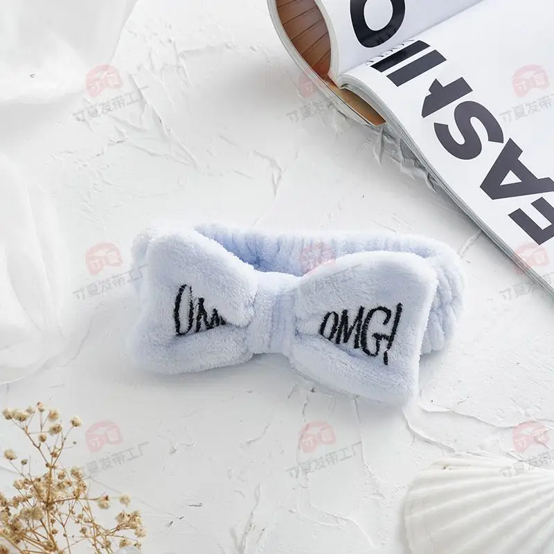 Red Embroidered Hairband for Women Omg Makeup Face Wash Anti-Moisture - Image 5