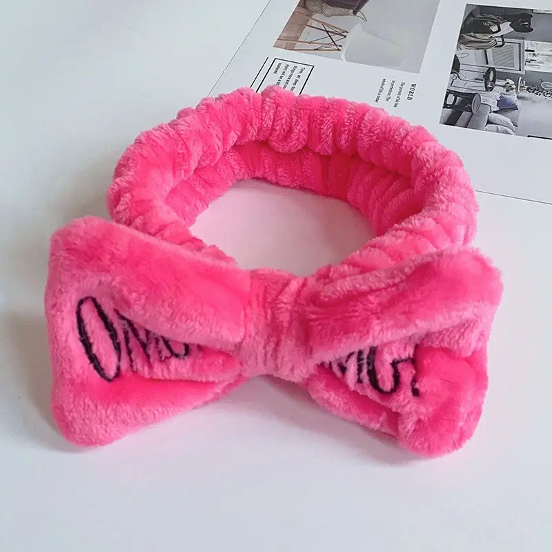 Red Embroidered Hairband for Women Omg Makeup Face Wash Anti-Moisture - Image 6