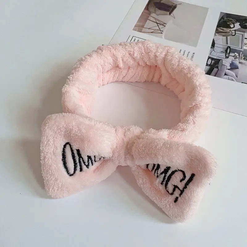 Red Embroidered Hairband for Women Omg Makeup Face Wash Anti-Moisture - Image 7