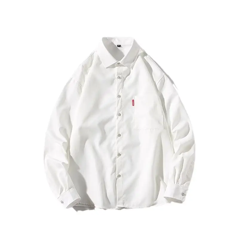 Men's College Style Long Sleeve Shirt Grey Solid Plus Size - Image 6