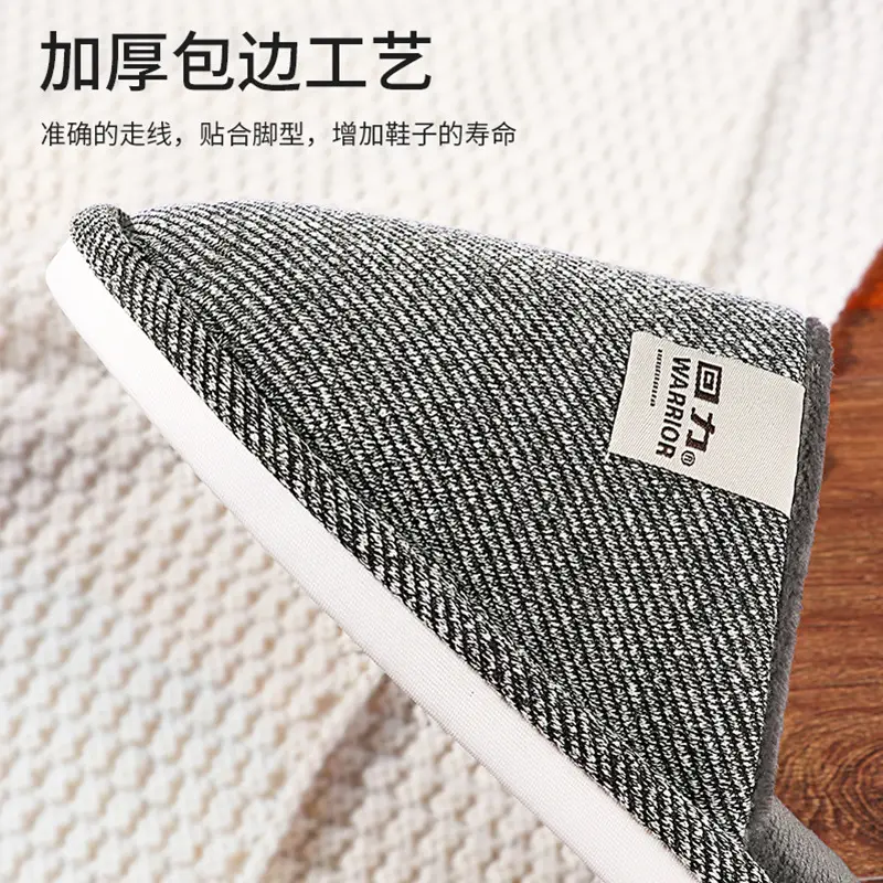 Huili Plush Thickened Soft Bottom Warm Baotou Couple Simple Home Mute Outer Wear Non-slip Indoor Winter Slippers