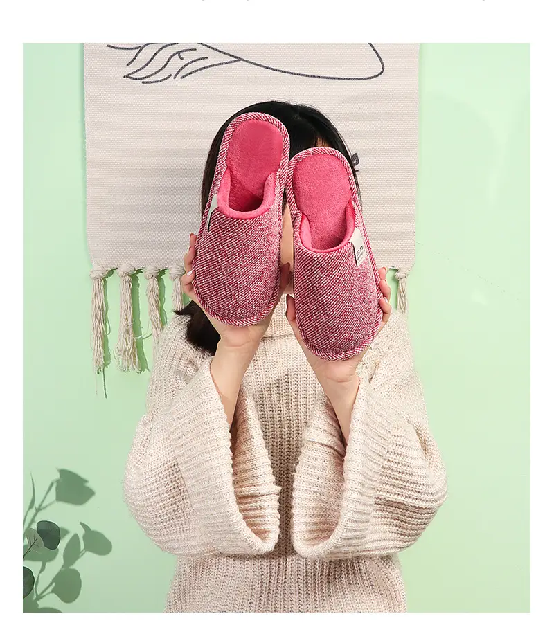 Huili Plush Thickened Soft Bottom Warm Baotou Couple Simple Home Mute Outer Wear Non-slip Indoor Winter Slippers — feature 5