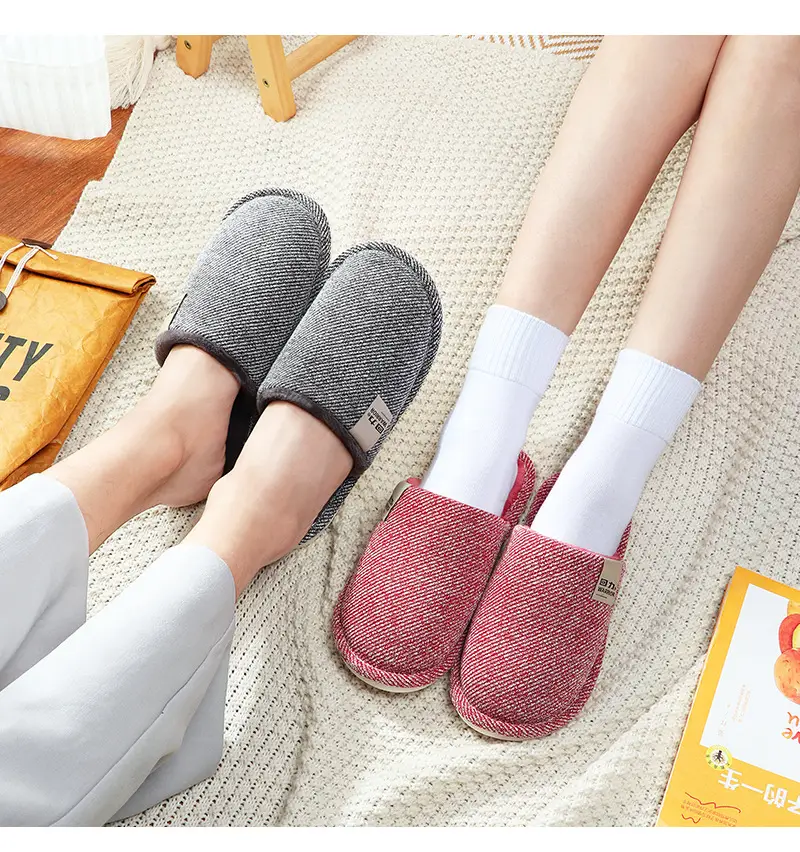 Huili Plush Thickened Soft Bottom Warm Baotou Couple Simple Home Mute Outer Wear Non-slip Indoor Winter Slippers — feature 6