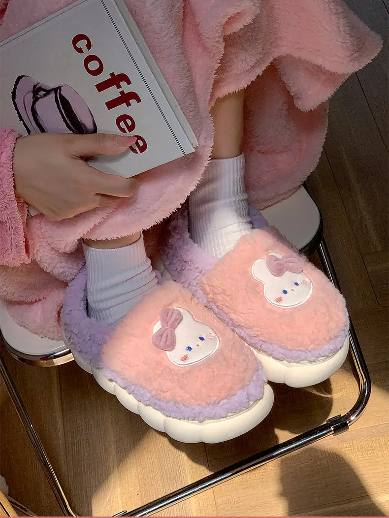 Cotton Slippers for Men and Women Can Be Worn Indoors and Outdoors in Autumn and Winter, with Non-Slip Thick Soles, Warm and Plush, Cute Slippers — feature 10