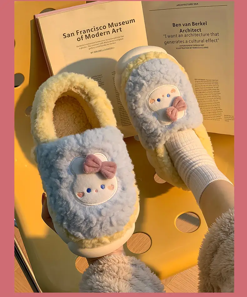 Cotton Slippers for Men and Women Can Be Worn Indoors and Outdoors in Autumn and Winter, with Non-Slip Thick Soles, Warm and Plush, Cute Slippers — feature 12