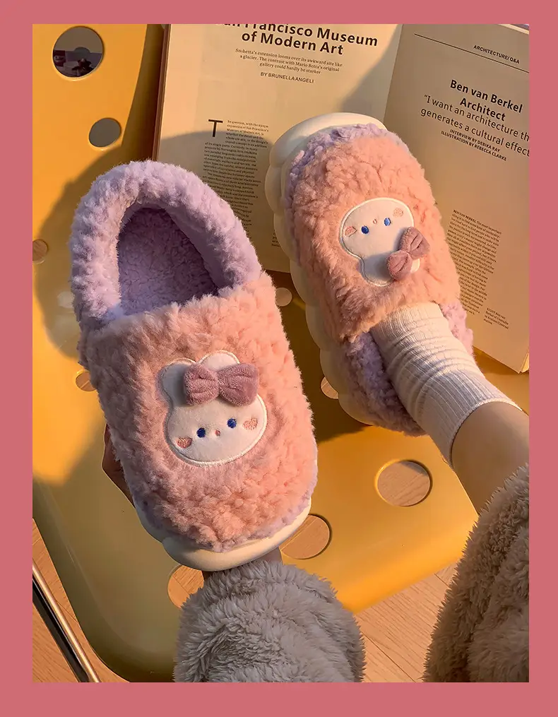 Cotton Slippers for Men and Women Can Be Worn Indoors and Outdoors in Autumn and Winter, with Non-Slip Thick Soles, Warm and Plush, Cute Slippers — feature 13