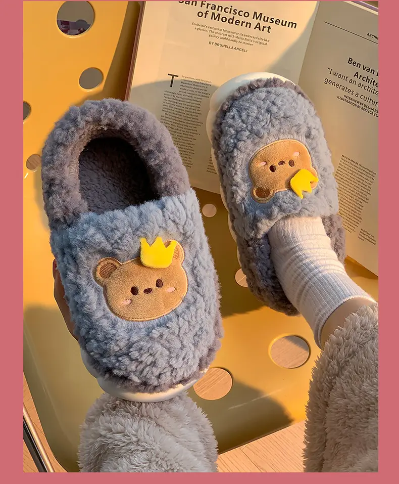 Cotton Slippers for Men and Women Can Be Worn Indoors and Outdoors in Autumn and Winter, with Non-Slip Thick Soles, Warm and Plush, Cute Slippers — feature 14