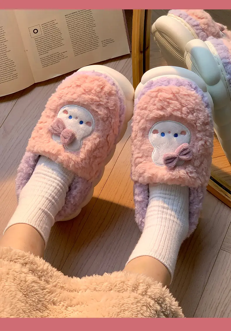 Cotton Slippers for Men and Women Can Be Worn Indoors and Outdoors in Autumn and Winter, with Non-Slip Thick Soles, Warm and Plush, Cute Slippers — feature 17