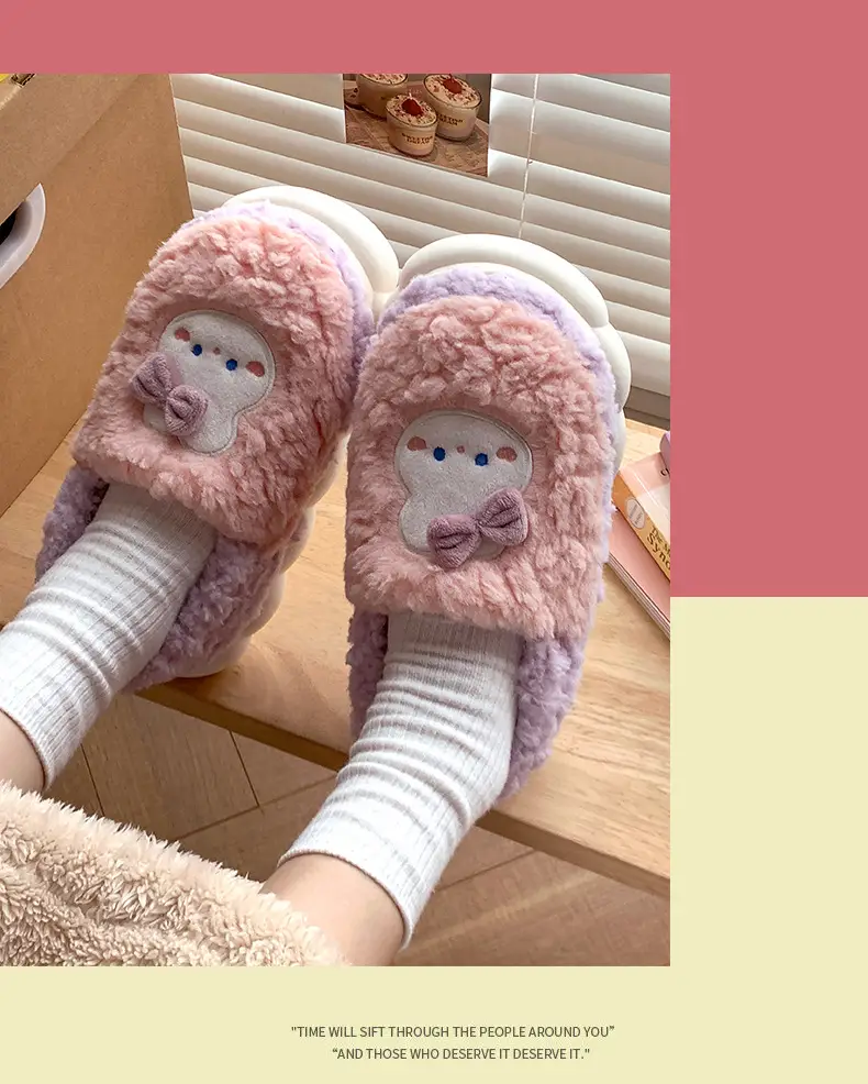Cotton Slippers for Men and Women Can Be Worn Indoors and Outdoors in Autumn and Winter, with Non-Slip Thick Soles, Warm and Plush, Cute Slippers — feature 18