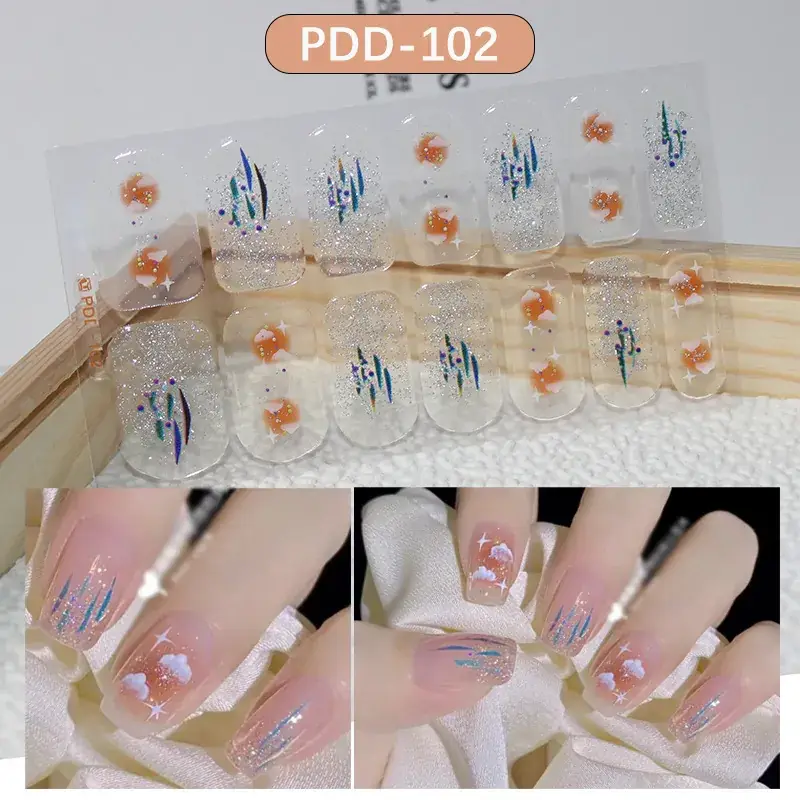 3D Waterproof Nail Sticker for Girls - Green & Butterfly Design - Image 94