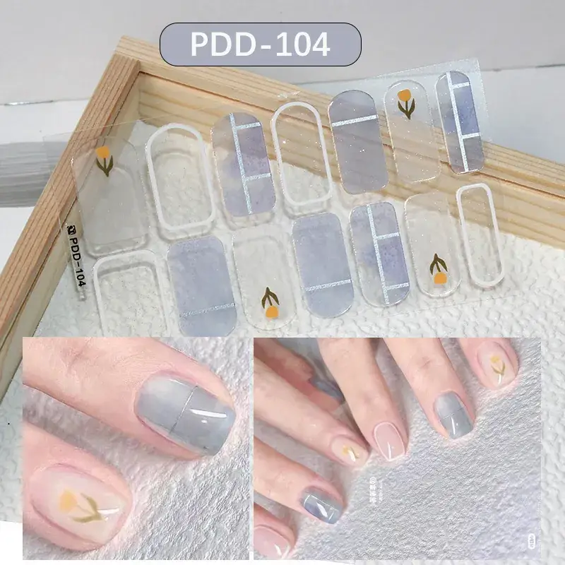 3D Waterproof Nail Sticker for Girls - Green & Butterfly Design - Image 96