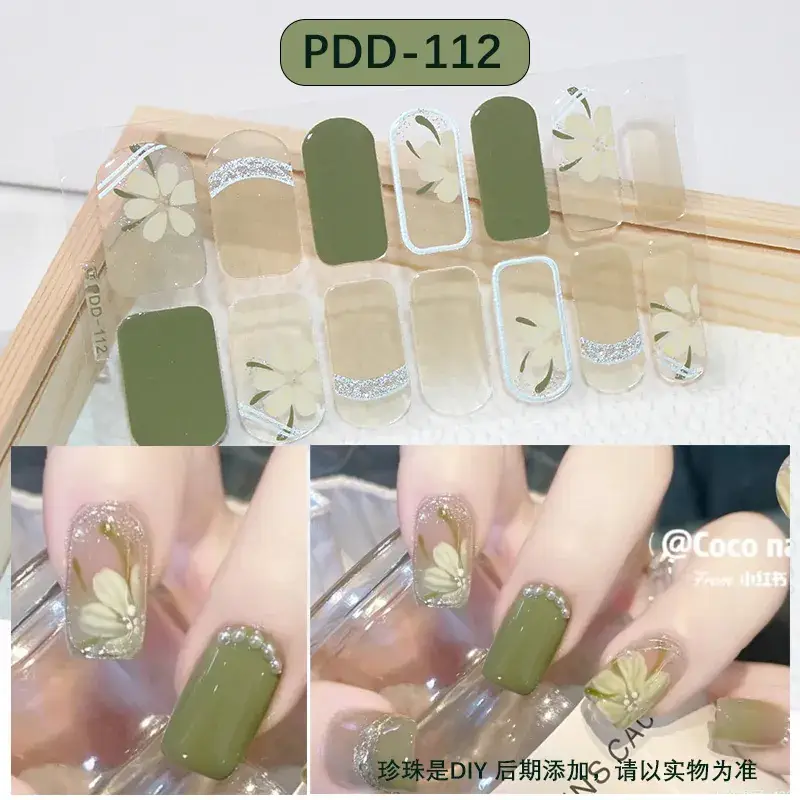 3D Waterproof Nail Sticker for Girls - Green & Butterfly Design - Image 11