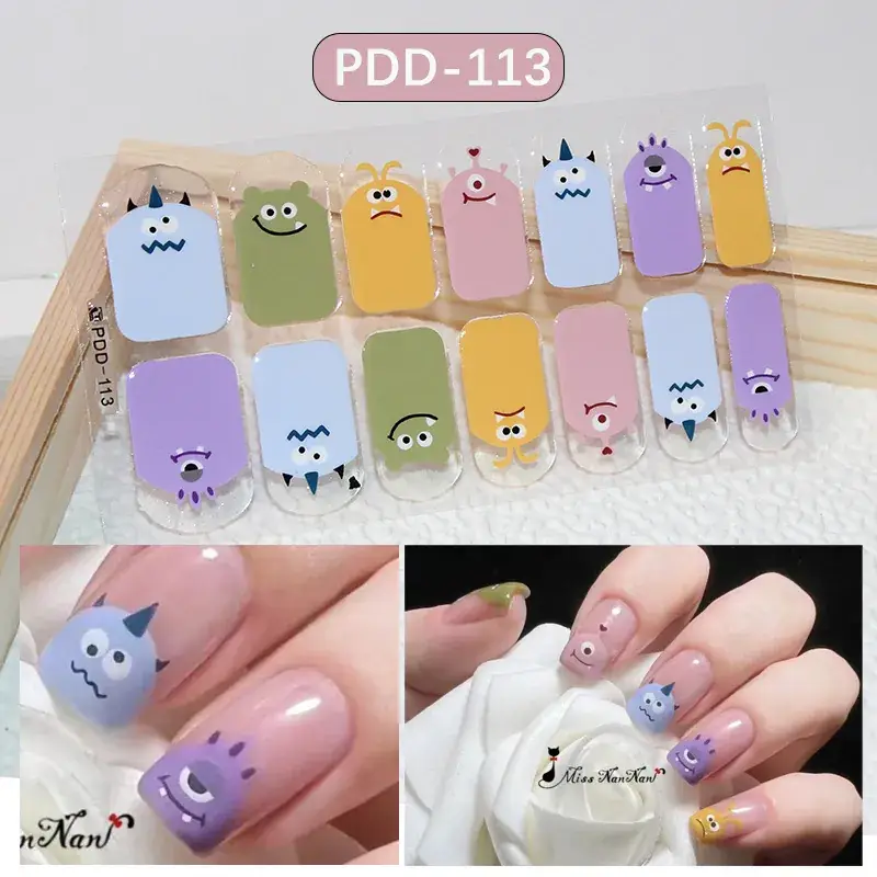 3D Waterproof Nail Sticker for Girls - Green & Butterfly Design - Image 12