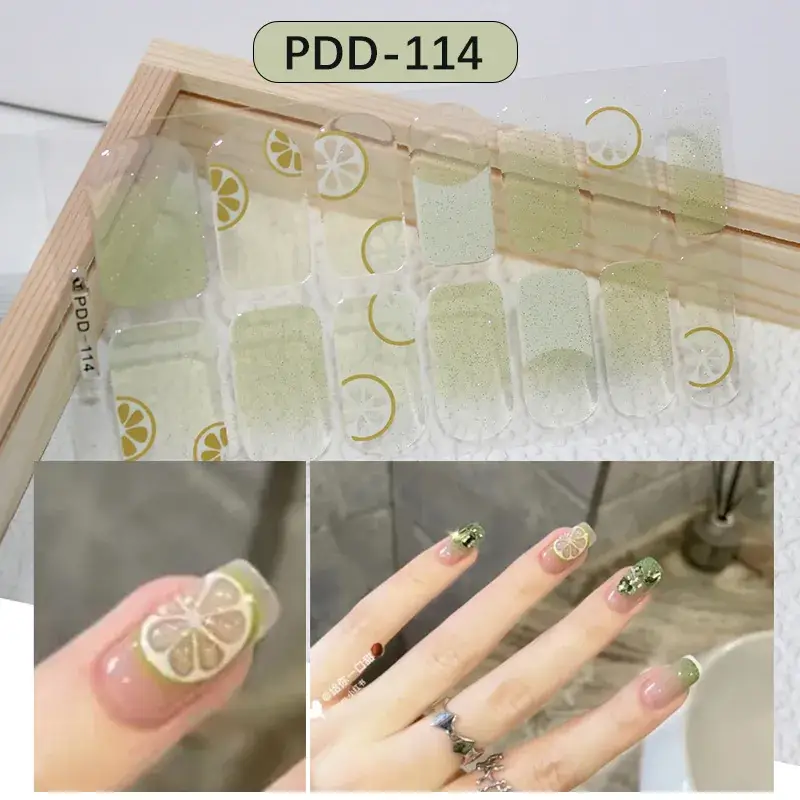 3D Waterproof Nail Sticker for Girls - Green & Butterfly Design - Image 13