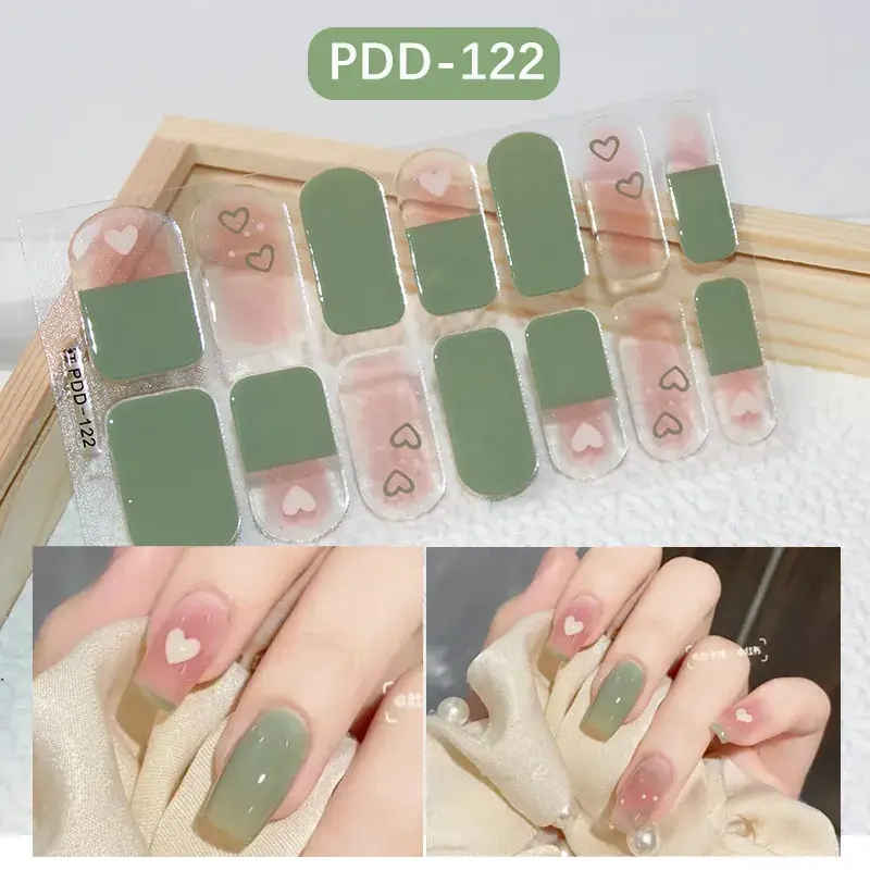 3D Waterproof Nail Sticker for Girls - Green & Butterfly Design - Image 20