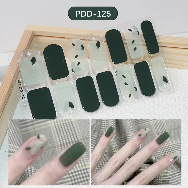 3D Waterproof Nail Sticker for Girls - Green & Butterfly Design - Image 22