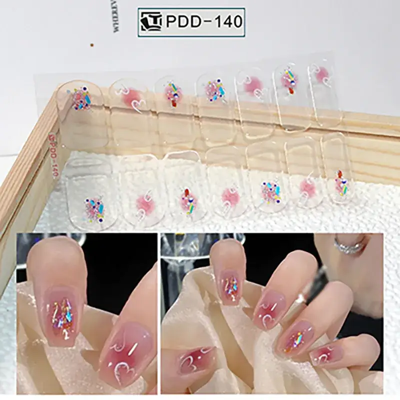 3D Waterproof Nail Sticker for Girls - Green & Butterfly Design - Image 36