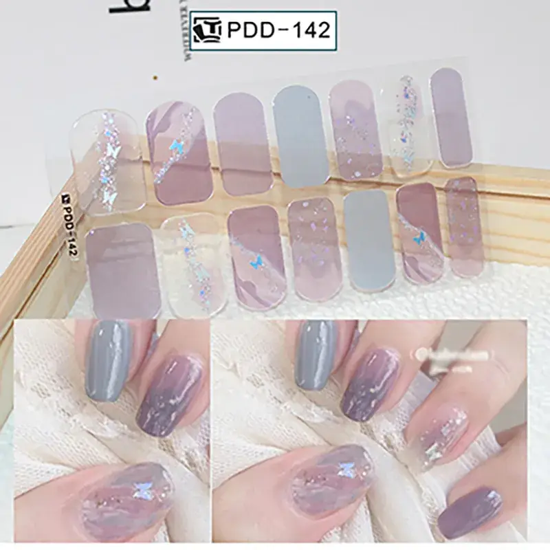 3D Waterproof Nail Sticker for Girls - Green & Butterfly Design - Image 38