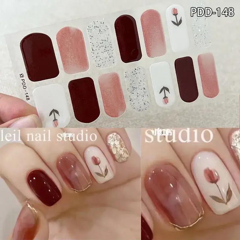 3D Waterproof Nail Sticker for Girls - Green & Butterfly Design - Image 40