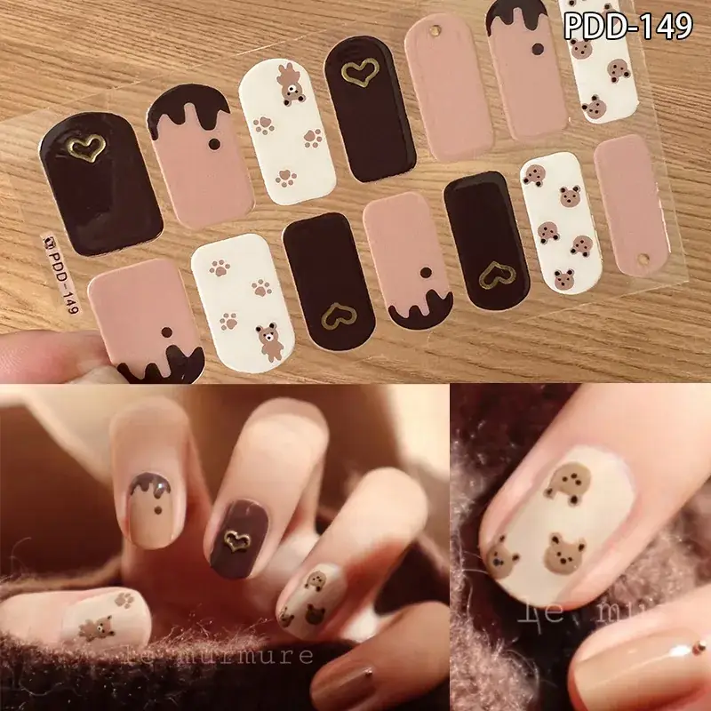 3D Waterproof Nail Sticker for Girls - Green & Butterfly Design - Image 41