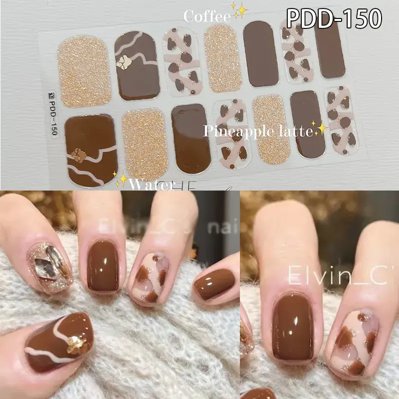 3D Waterproof Nail Sticker for Girls - Green & Butterfly Design - Image 42